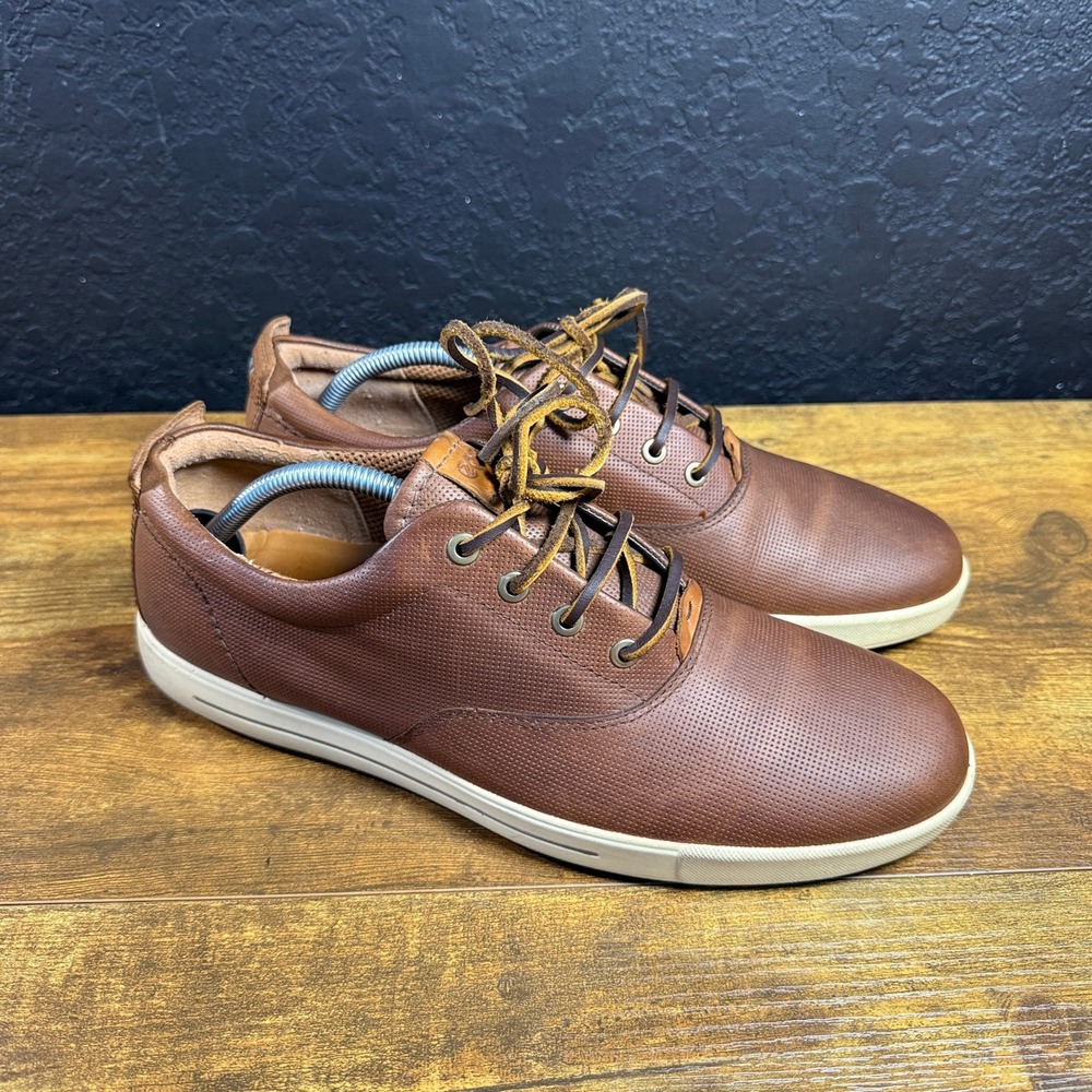 ECCO Eisner Retro Brown Perforated Leather Sneakers Mens 44 US 10-10.5